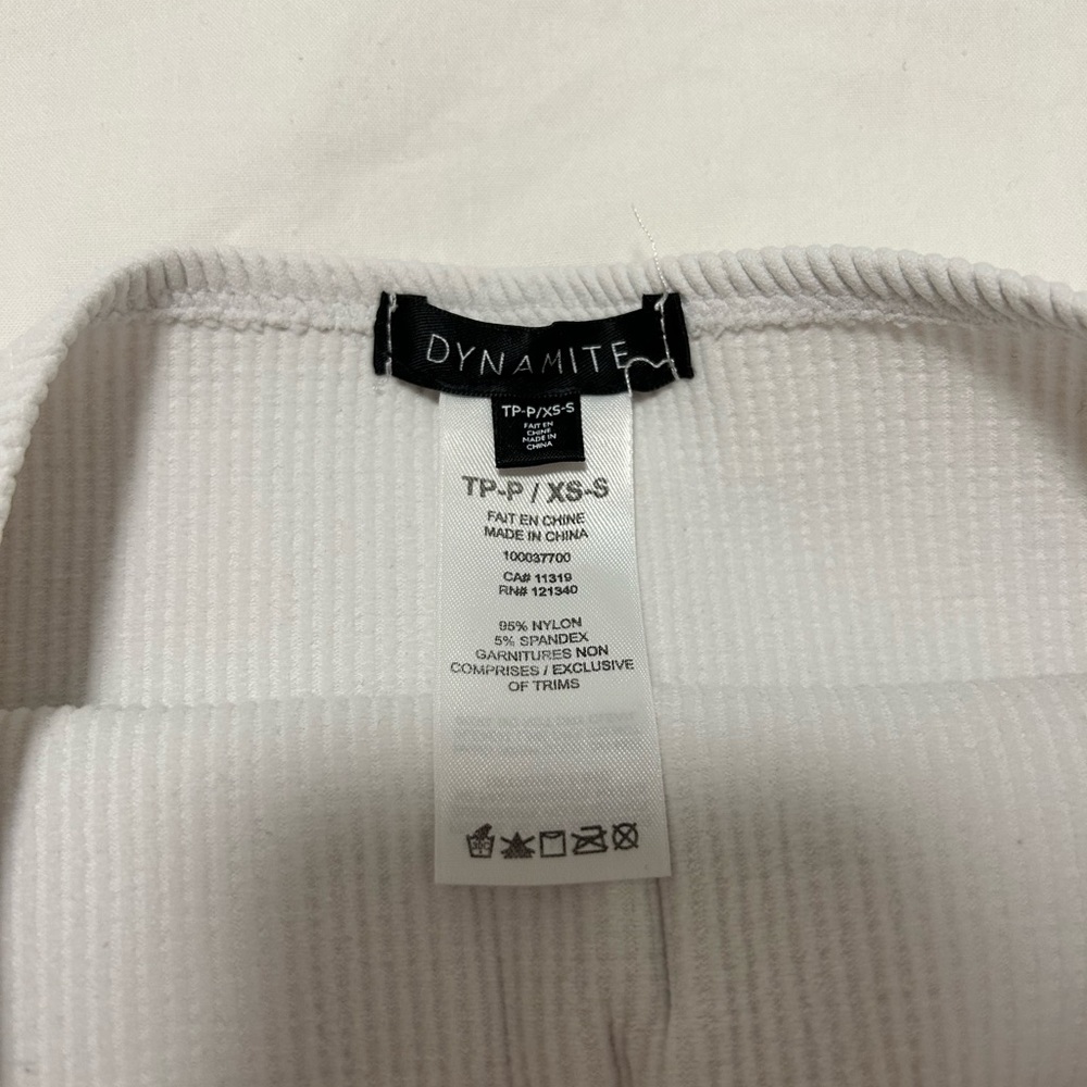 White Ribbed Tube Top - Picture 2 of 2